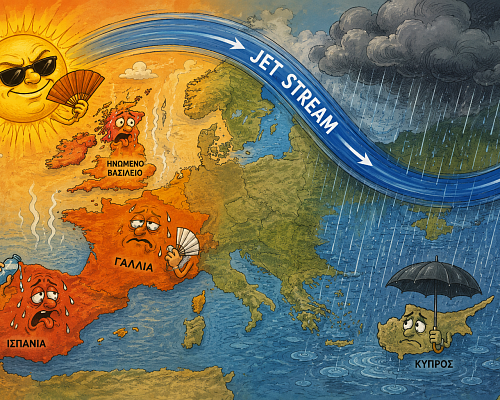 Καύσωνας στη δυτική Ευρώπη, βροχές στην Κύπρο: Τι κρύβεται πίσω απ’ αυτήν την παραδοξότητα;