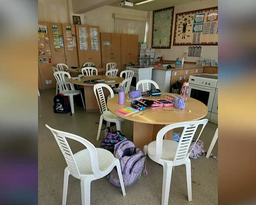 Δίπλα σε ηλεκτρικές κουζίνες και νιπτήρες έκαναν μάθημα παιδιά Δημοτικού (ΦΩΤΟ)